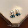 Nuevos pendientes de perlas con gotas de agua y diamantes, estilo francés de lujo, dos pendientes exquisitos que combinan con todo para mujer.