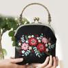 Novo saco de ouro europeu bordado material saco handmade bordado diy fita bordado Lu bordado artesanal tecido saco slung