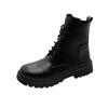 Botas Retro de Suela Gruesa para Mujer 2025 Nuevo Invierno Forradas de Felpa Versátiles a la Moda de Suela Plana Suela Gruesa Suela Blanda Botines