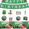 Suministros para Fiesta de Cumpleaños de Rugby Vajilla Desechable Platos de Papel Vasos de Papel Servilletas de Papel Decoración para Fiesta de Cumpleaños de Niño Mantel