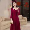 Vestido de Noiva de Gaze Branco Simples de Alta Qualidade para Registro de Certificado Manga Longa Vestido de Aniversário à Noite Petite