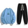 Primavera e Outono Casual Esportes Terno Masculino Pescoço Redondo Suéteres Calças de manga comprida Moda Coreana Nova Dupla Peça Combinando