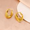 Europeu e americano estilo retro aço inoxidável 18k banhado a ouro brincos ocos cross-border titânio aço multicamadas irregular fivela de orelha atacado orelha