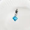 Brinco de liga de titânio F136 com pingente de bala quadrado zircônia 5A haste de brinco vertical joia para piercing corporal de titânio G23