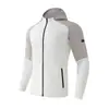 Nova Roupa Popular com Capuz de Manga Longa para Fitness Masculino Outono/Inverno, Leggings Respiráveis, Tops Esportivos de Secagem Rápida e Alta Elasticidade para Corrida Masculina