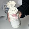 Taza Termo Corazón de Niña Linda Alto Valor de Color Taza de Acero Inoxidable 316 de Doble Bebida con Tubo de Succión para Niña Estudiante Vaso de Agua para Niños