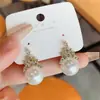 Brincos Taran Coroa Diamante Pérola alta qualidade nova moda requintados alta qualidade celebridade online brincos para mulheres