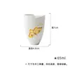 Xícaras de Chá de Porcelana Branca da Dinastia Tang e Song com Boca de Flor Pintada à Mão, Conjuntos de Chá Kung Fu para Uso Doméstico, Xícaras de Degustação com Borboletas Pintadas Sob Esmalte, Xícaras de Aroma Cerâmicas