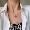 Collar de bola de acero de titanio para mujer moderno Sexy Dulce Nuevo nicho de lujo ligero ins hip hop cadena para suéter cadena para clavícula collar