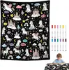 Diretamente do fabricante: manta de rabiscar DIY para adultos, manta de piquenique portátil com estampa de desenho animado preto e branco, manta de colorir DIY transfronteiriça