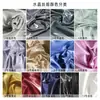 Tela para pantalones cortavientos de cristal reflectante líquido grisáceo, suave, brillante, rígida, tela de diseñador de moda para vestidos de novia