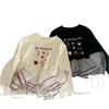 Conjunto de Moda de Estilo Coreano Nuevo y Moderno para Niñas, Camiseta Superior y Básica Elegante de Moda Infantil para Primavera y Otoño