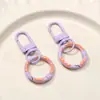 Chaveiro Colorido de Rosquinha Dopamina Fivela de Mola de Metal Material para Acessórios DIY Pingente de Bolsa Pingente de Boneca