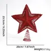 Árvore de Natal Recortada Transfronteiriça Estrela do Topo Decoração de Árvore de Natal Estrela de Cinco Pontas Estrela Revestida de Plástico Atmosfera Festiva
