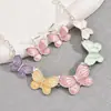 Collar y Pendientes de Mariposa Esmaltados Estilo Bosque Nuevo, Pendientes de Lujo Ligero de Gama Alta, Accesorios para Orejas de Moda con Temperamento Dopamina Colorido