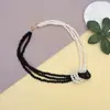 Moda Europea y Americana Color Negro y Blanco Contrastante Joyería Elegante Simple y Versátil para Clavícula Venta al por Mayor Accesorios Nuevos Transfronterizos Venta al por Mayor