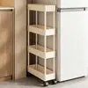 Estante de Almacenamiento para Huecos de Cocina de Pie Multicapa Ultradelgado para Refrigerador Uso Doméstico con Ruedas Estante de Almacenamiento para Artículos Varios de Baño Carrito Pequeño