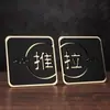 Señales de Puerta Corredera de Acrílico en Stock, Señales de Advertencia para Hotel sin Taladro, Pegatinas de Pared para Puerta Corredera Izquierda-Derecha de Vidrio