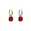 Vintage Moda elegante óleo soltando artesanato metal orelha fivela feminina 2023 nova moda requintado nicho brincos quadrados