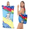 Toalla de Playa Plegable Bolsa de Almacenamiento Portátil Dos en Uno Bolso de Hombro para Viajes al Aire Libre Toalla para Vacaciones en la Costa Surf
