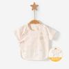 Roupinhas de Bebê Recém-Nascido Verão Fino Blusas de Manga Curta para 0-3 Meses de Idade, Roupa Estilo Monge, Roupa de Verão, Camiseta com Abertura nas Costas para Recém-Nascidos