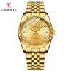 Relojes para hombre y mujer, relojes de pulsera de negocios impermeables, relojes transfronterizos para mujer y hombre, relojes dorados para pareja