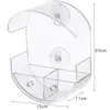 Venta caliente transfronteriza acrílico ventosa sin perforaciones jaula pequeña para pájaros comedero para pájaros transparente montado en la pared jaula para pájaros