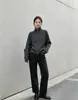 Chaqueta suéter casual transfronteriza para mujer 2026 otoño e invierno nuevo estilo coreano color liso cuello alto con cremallera cárdigan de punto top
