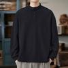 Sudadera Casual de Color Sólido con Cuello Alto para Hombre 2026 Nuevo Otoño Pulóver Holgado Manga Larga Camiseta Base Superior