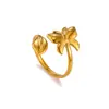 Anillo de Acero Inoxidable Estilo INS Hoja Geométrica Flor Hueca Mariposa Chapado en Oro de 18K Anillo de Línea Simple Joyería