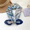 100% Algodón Diseño Coreano Cuadros Azules Cuadrado Pequeño Bufanda para Mujer Primavera Verano Versátil Combinación Camisa Decoración Bufanda Pequeña para Cuello Bufanda de Seda