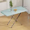 Mesa Plegable Rectangular Mesa Pequeña Mesa de Comedor para Dormitorio Mesa Cuadrada de Almacenamiento Portátil para Puesto Mesa de Comedor para Casa de Alquiler Simple