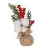Árvore de Natal Simulada da Amazon Frutas Vermelhas Baga Decoração de Natal Layout de Cena Mini Árvore de Natal de Mesa Enfeites