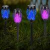 Lámpara solar de llama personalizada, 12 LED, para exteriores, patio, paisaje, decorativa, con enchufe de tierra