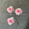 Flor de Rosa Artificial con 3 Cabezas, Rosa de Diamante sin Hojas, para Boda, Hotel, Decoración del Hogar, Paisajismo, Arreglos Florales, Venta al por Mayor, Transfronterizo