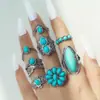 Brincos Europeus e Americanos Exagerados, Brincos Vazados Vintage em Formato de Gota Oval de Turquesa, Atacado de Joias