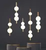 Lámpara de araña de estilo nórdico con cuentas creativas para mostrador de bar, recepción, restaurante, mesa de comedor, ventana, cubierta de color blanco leche