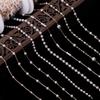 Cadena de cobre puro con perlas, accesorios de joyería, pulsera, cadena de perlas, bricolaje, horquilla, cadena de abanico redonda, cadena de cuentas, joyería