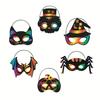 Máscaras Coloridas de Raspar para Halloween Transfronteiriças, Materiais para Artesanato e DIY de Pintura, Adereços de Decoração de Festa, Arte de Raspar