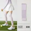 Mangas de compresión deportiva extendidas de algodón de color liso hasta la rodilla con presión segmentada, malla transpirable, adecuadas para Pilates, correr y dar forma