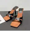 2026 Verano Nuevo Temperamento Viento Nocturno Tacones Altos Tacones Delgados Zapatillas Francesas Ropa Exterior para Mujer Sandalias Retro de Punta Abierta Cruzadas