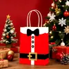 Saco de Papel Kraft Popular de Natal Transfronteiriço Saco de Presente Impresso com Fantasia de Papai Noel Saco de Papel para Embalagem de Presente de Feriado
