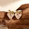 Pendientes de Fresa y Cereza Japoneses y Coreanos Más Vendidos para Mujer, Pendientes de Acero de Titanio Rosa de Moda y Elegantes, Joyería de Acero Inoxidable Estilo Ins