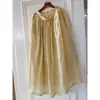 Estilo fresco y elegante con tapeta diagonal abotonada, vestido de té de verano vintage de longitud media para mujer con abertura lateral, conjunto de dos piezas