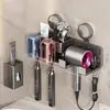 Soporte para cepillo de dientes con ventosa Sin perforaciones Soporte para secador de pelo de baño Montado en la pared Taza para cepillo de dientes Soporte para vaso de enjuague bucal
