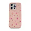Capa de iPhone floral imitação de líquido com furo grande, fresca e simples, capa protetora para iPhone 17promax 16/15/14