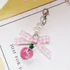 Mini Neceser Estilo Coreano, Billetera para Monedas, Colgante de Moda, Agenda Fashion, Lápiz de Cejas de Cereza Realista, Colgante de Labial
