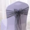 Gasa de Vidrio con Correas Azules y Amarillas para Cubierta de Silla, Flor para Respaldo de Silla, Lazo de Cubierta Elástica para Silla, Boda en Hotel
