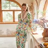 [Conejo Zanahoria Verde] Estilo Pastoral Diseño de Nicho Pijama de Terciopelo de Isla para Mujer Ropa de Casa con Forro Polar Otoño e Invierno