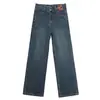 Jeans con forro de polar para mujer 2023 nuevo otoño e invierno rectos holgados de cintura alta de pierna estrecha pequeña pierna ancha para mujer